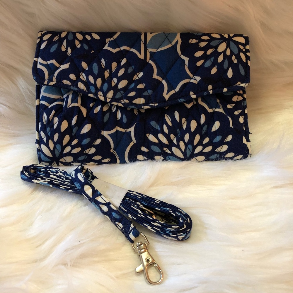 Vera Bradley blue wallet with strap